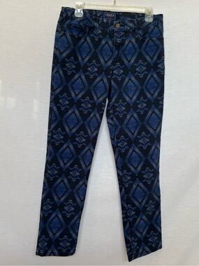 Chaps Denim Blue & Black Geometric Aztec Stretch Jeans